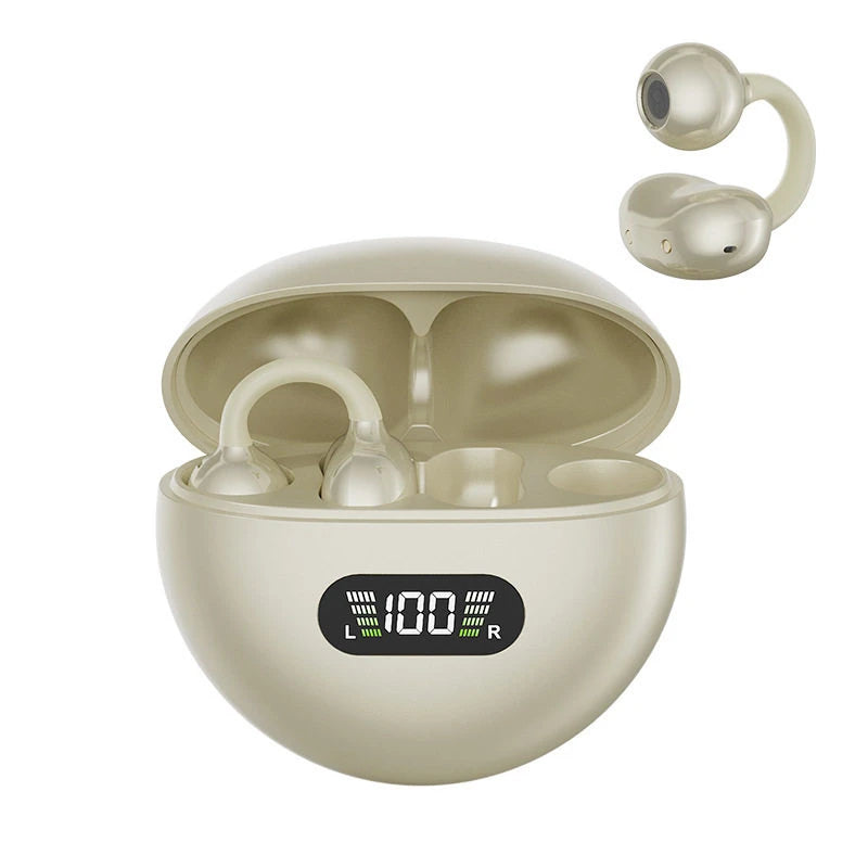 FizzAudio™ - Clip Sprint Auricolari a clip, impermeabili Bluetooth 5.4 con display digitale, ideali per sport e corsa