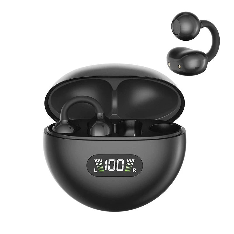 FizzAudio™ - Clip Sprint Auricolari a clip, impermeabili Bluetooth 5.4 con display digitale, ideali per sport e corsa