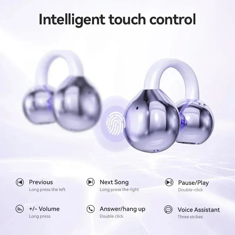 FizzAudio™ - Clip Sprint Auricolari a clip, impermeabili Bluetooth 5.4 con display digitale, ideali per sport e corsa